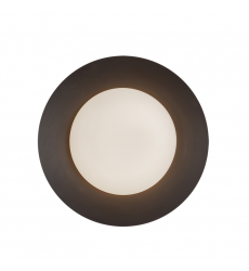WS77909-BK/OP-Cleo 9-in Black/Opal Glass LED Wall Sconce