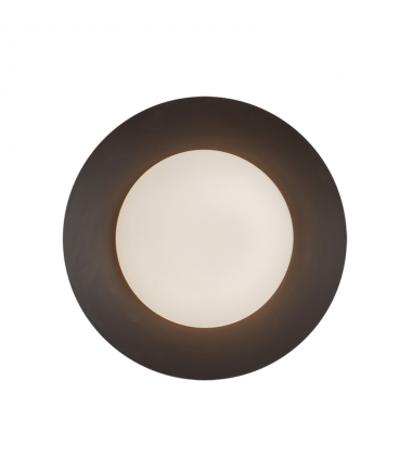 WS77909-BK/OP-Cleo 9-in Black/Opal Glass LED Wall Sconce