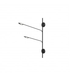  WS90102-BK-Rotaire 2 Head Black LED Wall Sconce