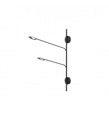  WS90102-BK-Rotaire 2 Head Black LED Wall Sconce