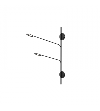 WS90102-BK-UNV-Rotaire 2 Head Black LED Wall Sconce