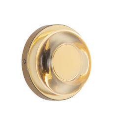 WS97204-MRB/CL-Stephord 4-in Metallic Brass/Clear Glass LED Wall Sconce
