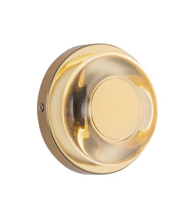 WS97204-MRB/CL-Stephord 4-in Metallic Brass/Clear Glass LED Wall Sconce