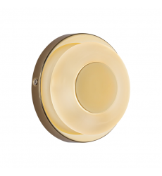 WS97204-MRB/FR-Stephord 4-in Metallic Brass/Frosted Glass LED Wall Sconce