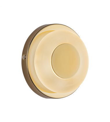 WS97204-MRB/FR-Stephord 4-in Metallic Brass/Frosted Glass LED Wall Sconce