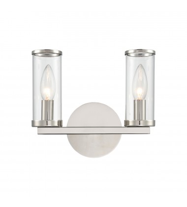  WV309022PNCG-Revolve Clear Glass/Polished Nickel 2 Lights Wall/Vanity