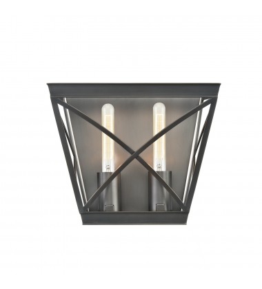  WV309602UB-Lattice Urban Bronze 2 Lights Wall/Vanity