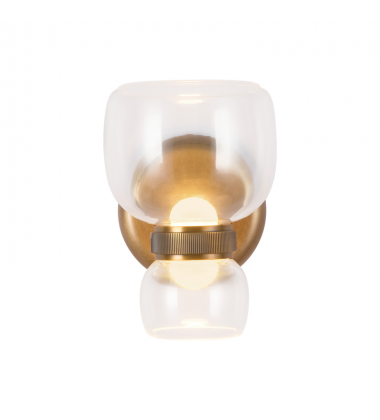 WV310205VBCL-Sutton 8-in Brass dimmable LED Bathroom Vanity Light