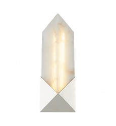  WV323112PNAR-Caesar 12-in Polished Nickel/Alabaster LED Wall/Vanity