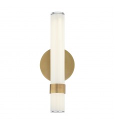 WV324114VBGO-Madison 14-in Vintage Brass/Glossy Opal LED Wall/Vanity  WV324114VBGO-Madison 14-in Vintage Brass/Glossy Opal LED Wall/Vanity