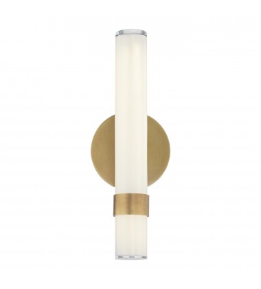 WV324114VBGO-Madison 14-in Vintage Brass/Glossy Opal LED Wall/Vanity  WV324114VBGO-Madison 14-in Vintage Brass/Glossy Opal LED Wall/Vanity