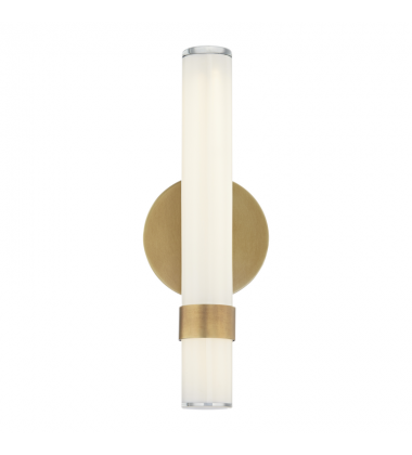 WV324114VBGO-UNV-Madison 14-in Vintage Brass/Glossy Opal LED Wall/Vanity WV324114VBGO-UNV-Madison 14-in Vintage Brass/Glossy Opal LED Wall/Vanity