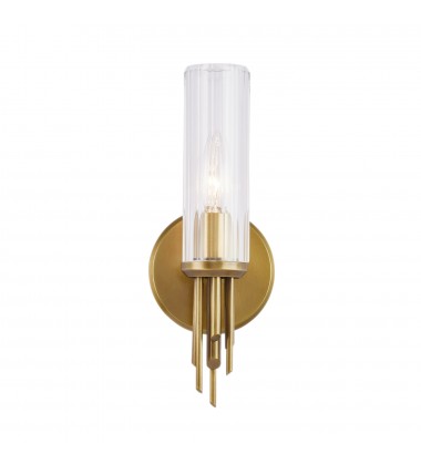 WV335103VBCR-Torres 3-in Ribbed Glass/Vintage Brass 1 Light Wall/Vanity  WV335103VBCR-Torres 3-in Ribbed Glass/Vintage Brass 1 Light Wall/Vanity