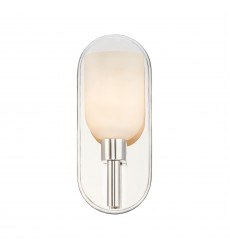  WV338101PNAR-Lucian 9-in Polished Nickel/Alabaster 1 Light Wall/Vanity