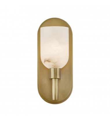 WV338101VBAR-Lucian 9-in Vintage Brass/Alabaster 1 Light Wall/Vanity WV338101VBAR-Lucian 9-in Vintage Brass/Alabaster 1 Light Wall/Vanity