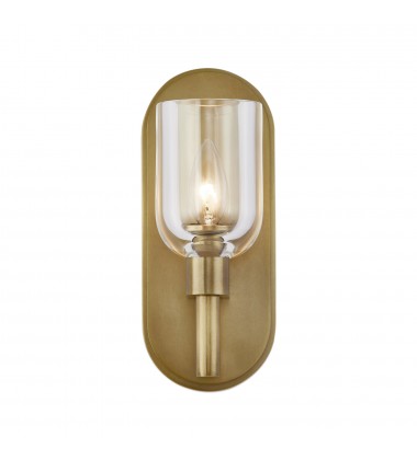  WV338101VBCC-Lucian 9-in Clear Crystal/Vintage Brass 1 Light Wall/Vanity