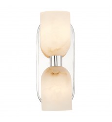  WV338902PNAR-Lucian 11-in Polished Nickel/Alabaster 2 Lights Wall/Vanity