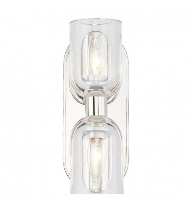  WV338902PNCC-Lucian 11-in Clear Crystal/Polished Nickel 2 Lights Wall/Vanity