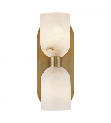  WV338902VBAR-Lucian 11-in Vintage Brass/Alabaster 2 Lights Wall/Vanity