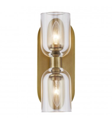 WV338902VBCC-Lucian 11-in Clear Crystal/Vintage Brass 2 Lights Wall/Vanity WV338902VBCC-Lucian 11-in Clear Crystal/Vintage Brass 2 Lights Wall/Vanity