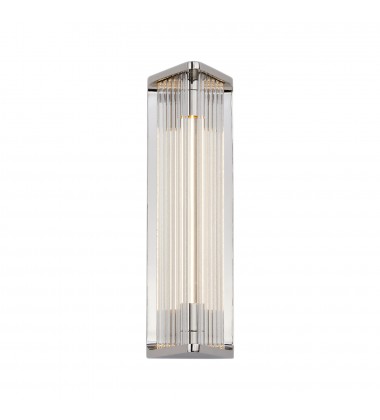  WV339112PNCR-Sabre 12-in Polished Nickel/Ribbed Glass LED Wall/Vanity