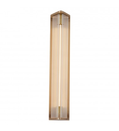  WV339123VBCR-Sabre 23-in Ribbed Glass/Vintage Brass LED Wall/Vanity
