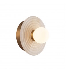  WV346006VBAR-Dahlia 6-in Vintage Brass/Alabaster LED Wall/Vanity