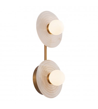  WV346214VBAR-Dahlia 14-in Vintage Brass/Alabaster LED Wall/Vanity