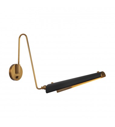  WV347104MBVB-Osorio 4-in Matte Black/Vintage Brass LED Wall/Vanity