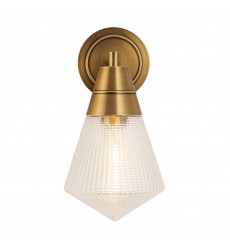  WV348106VBPG-Willard 6-in Vintage Brass/Prismatic Glass 1 Light Wall/Vanity