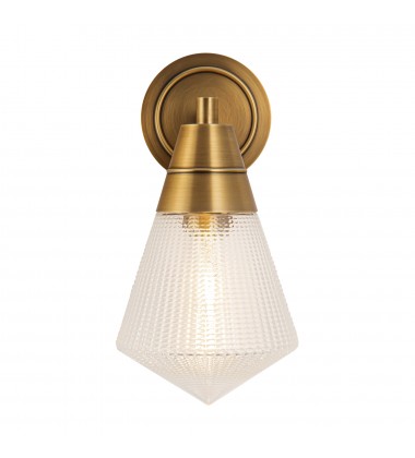  WV348106VBPG-Willard 6-in Vintage Brass/Prismatic Glass 1 Light Wall/Vanity