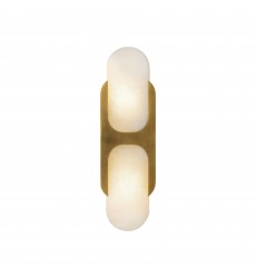  WV357214VBAR-Odin 14-in Vintage Brass/Alabaster Socket Wall Vanity