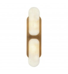  WV357217VBAR-Odin 17-in Vintage Brass/Alabaster Socket Wall Vanity