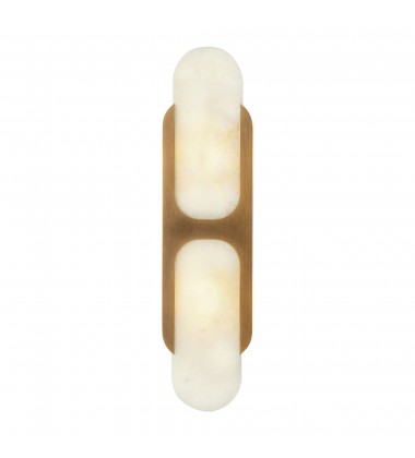  WV357217VBAR-Odin 17-in Vintage Brass/Alabaster Socket Wall Vanity