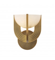  WV362106VBAR-UNV-Colette 7-in Vintage Brass/Alabaster LED Wall Vanity
