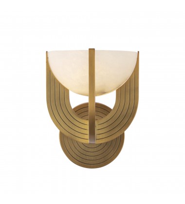 WV362106VBAR-UNV-Colette 7-in Vintage Brass/Alabaster LED Wall Vanity