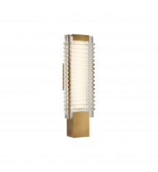  WV374118VBCR-Alai 17-in Vintage Brass/Ribbed Glass LED Wall Vanity