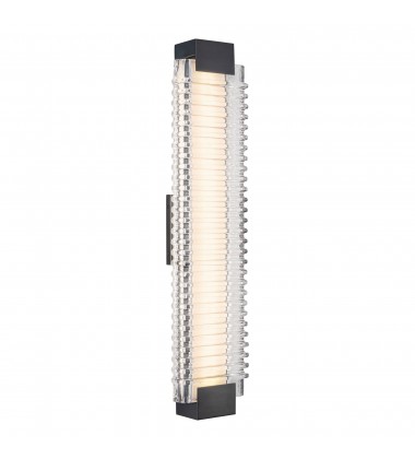  WV374225UBCR-Alai 25-in Urban Bronze/Ribbed Glass LED Wall Vanity