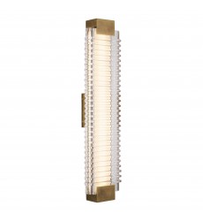  WV374225VBCR-Alai 25-in Vintage Brass/Ribbed Glass LED Wall Vanity