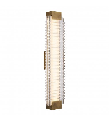  WV374225VBCR-Alai 25-in Vintage Brass/Ribbed Glass LED Wall Vanity