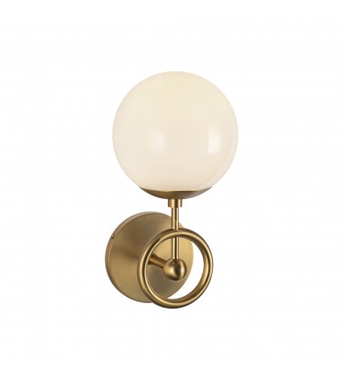  WV407306BGGO-Fiore 6-in Brushed Gold/Glossy Opal Glass 1 Light Wall Vanity