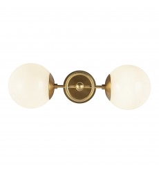  WV407618BGGO-Fiore 18-in Brushed Gold/Glossy Opal Glass 2 Lights Wall Vanity