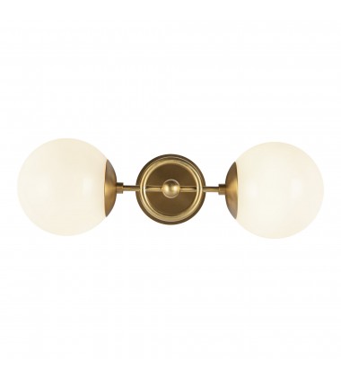  WV407618BGGO-Fiore 18-in Brushed Gold/Glossy Opal Glass 2 Lights Wall Vanity