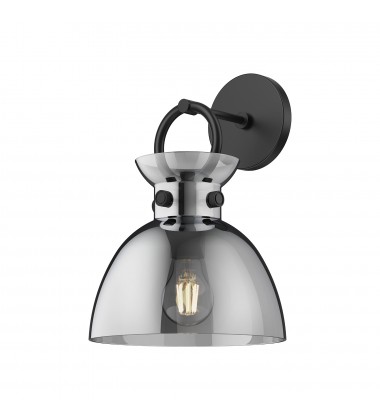  WV411809MBSM-Waldo 9-in Matte Black/Smoked 1 Light Wall/Vanity
