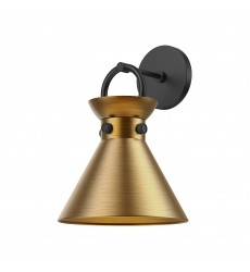  WV412009MBAG-Emerson 9-in Matte Black/Aged Gold 1 Light Wall/Vanity