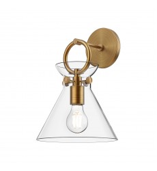  WV412509AGCL-Emerson 9-in Aged Gold/Clear 1 Light Wall/Vanity
