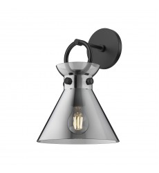  WV412509MBSM-Emerson 9-in Matte Black/Smoked 1 Light Wall/Vanity