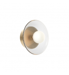 WV417510BGCR-UNV-Hera 9-in Brushed Gold/Clear Ribbed Glass LED Wall/Vanity WV417510BGCR-UNV-Hera 9-in Brushed Gold/Clear Ribbed Glass LED Wall/Vanity