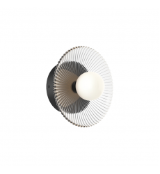 WV417510MBCR-UNV-Hera 9-in Matte Black/Clear Ribbed Glass LED Wall/Vanity WV417510MBCR-UNV-Hera 9-in Matte Black/Clear Ribbed Glass LED Wall/Vanity