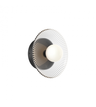 WV417510MBCR-UNV-Hera 9-in Matte Black/Clear Ribbed Glass LED Wall/Vanity WV417510MBCR-UNV-Hera 9-in Matte Black/Clear Ribbed Glass LED Wall/Vanity